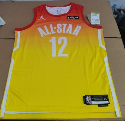 12 Morant 2023 NBA All star games jersey yellow